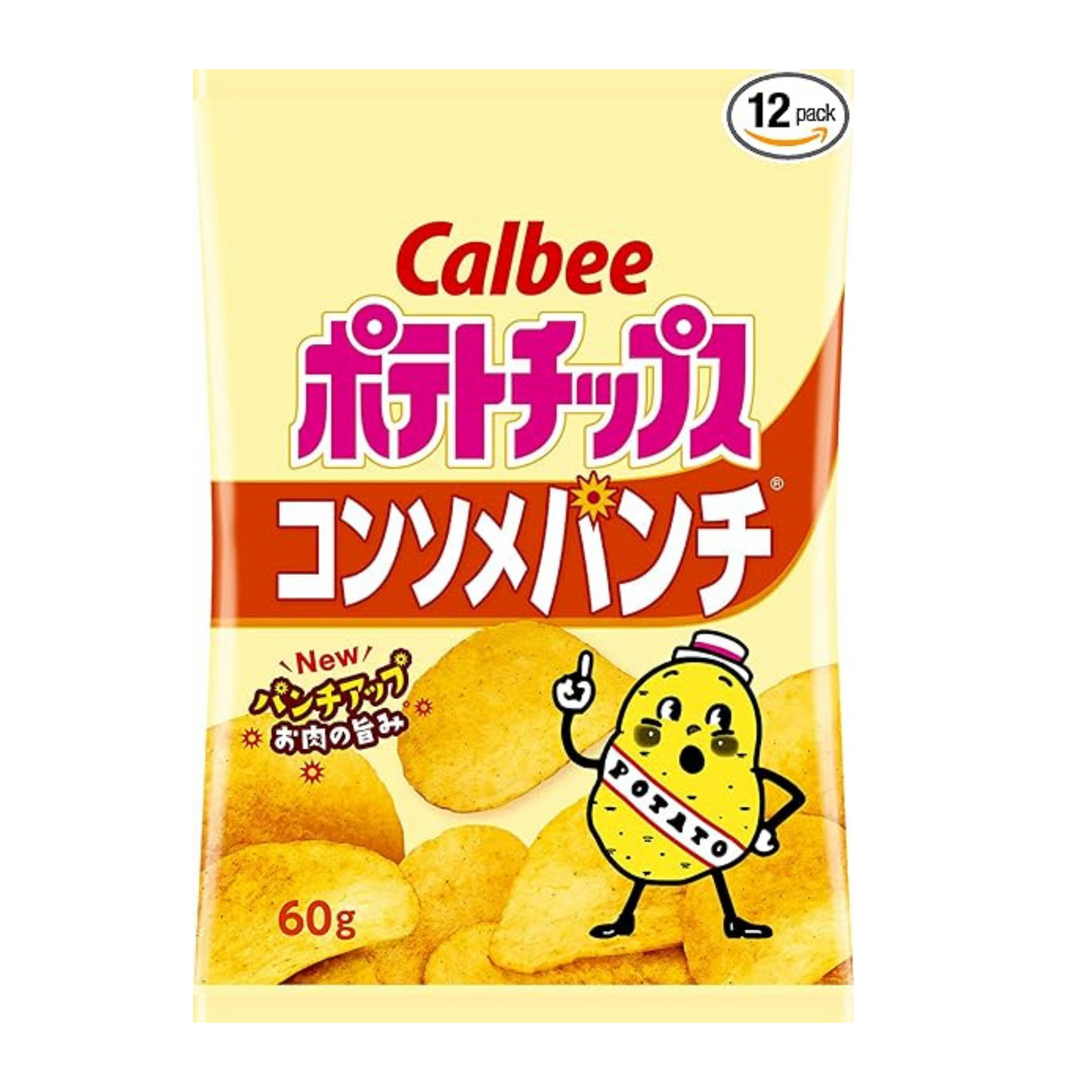 【終売】【メーカー取り寄せ品】カルビー ポテトチップスコンソメパンチ 60g x12