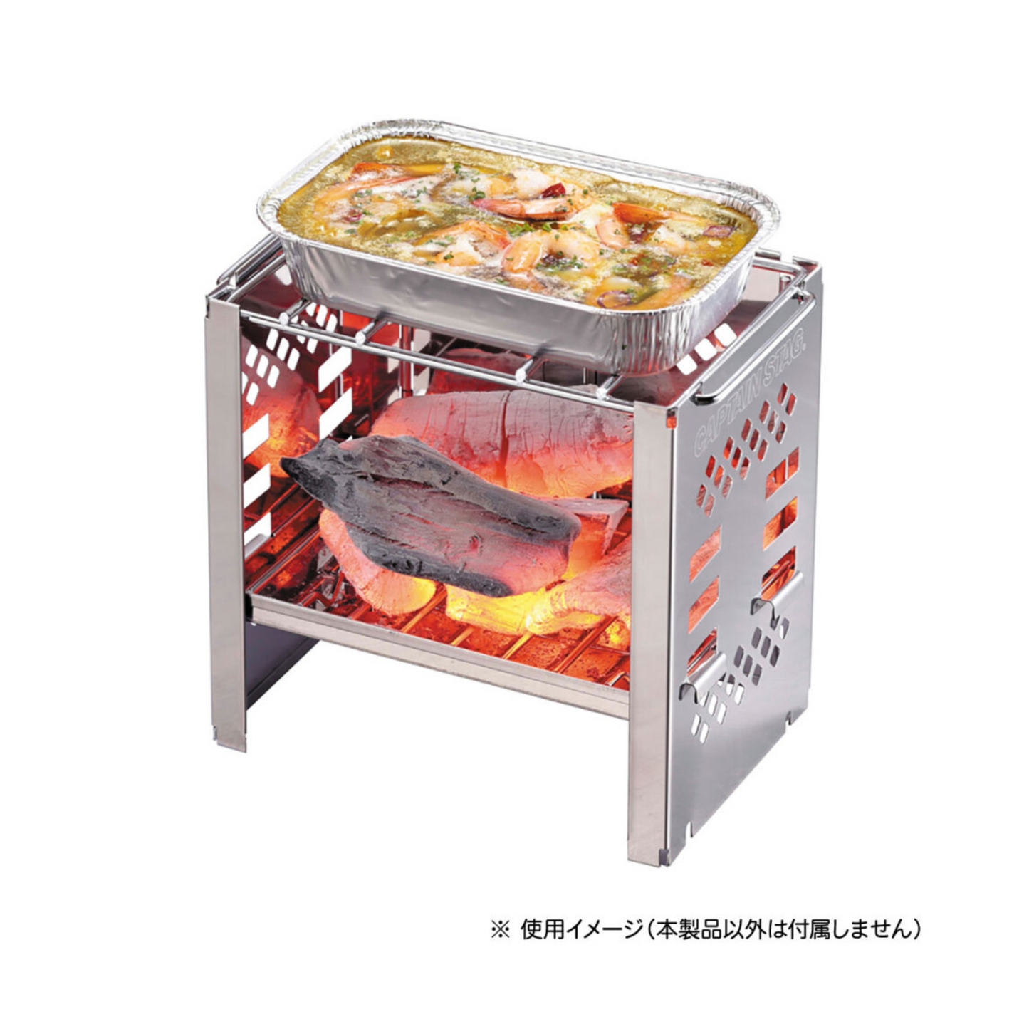 CAPTAIN STAG BBQ アルミ角型プレート 17×10.5cm 4枚組 × 10