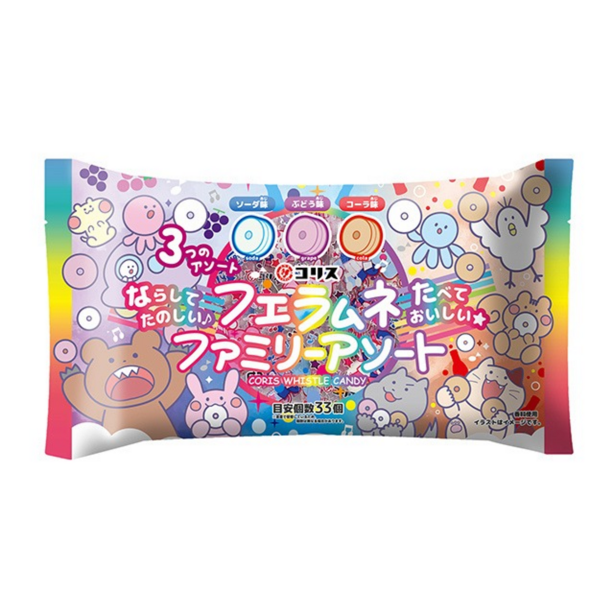 【メーカー取り寄せ品】コリス フエラムネ ファミリーアソート 90g × 18