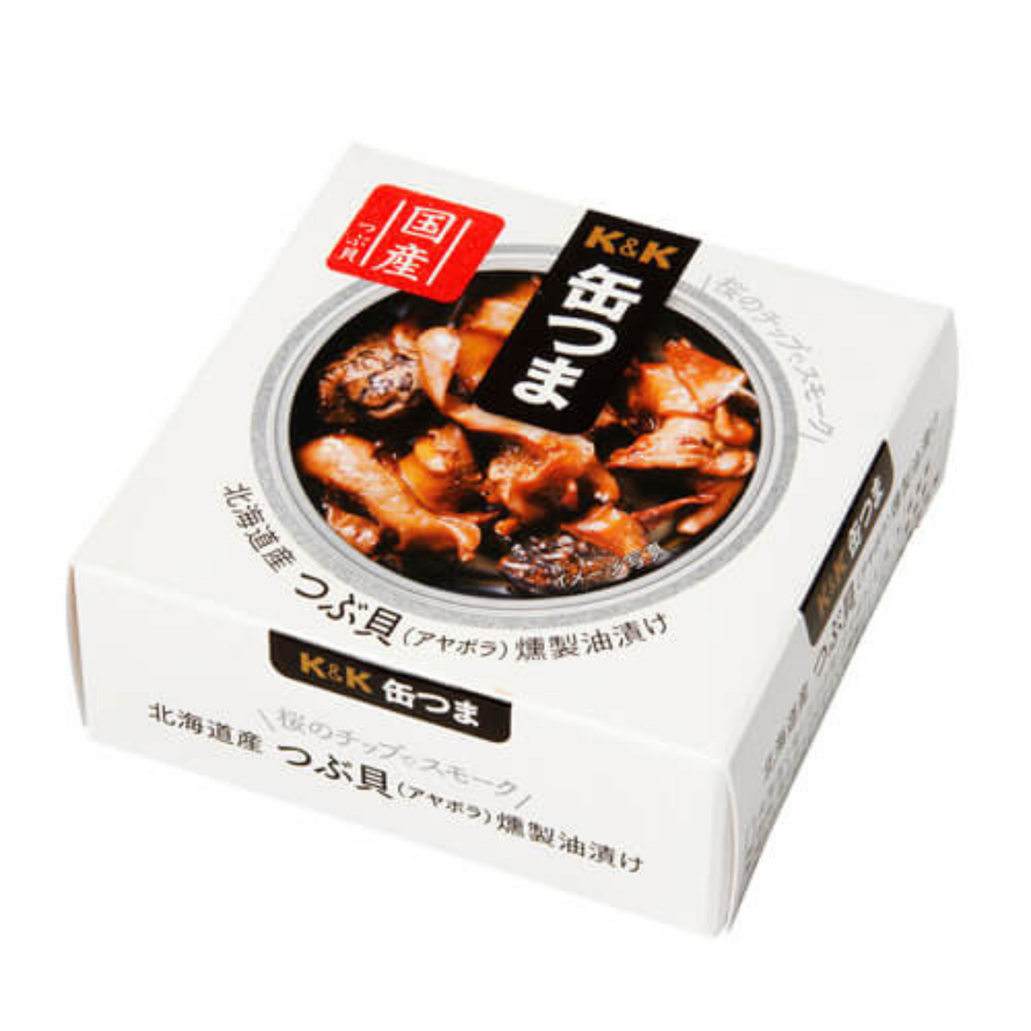 缶つま 北海道産 つぶ貝燻製油漬け 35g ×6