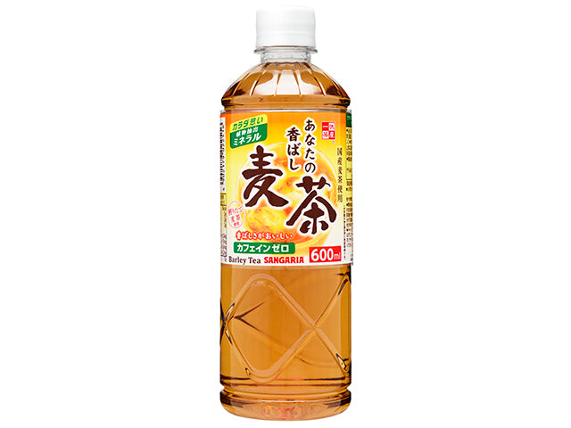 サンガリア あなたの香ばし麦茶 ペット 600ml x24