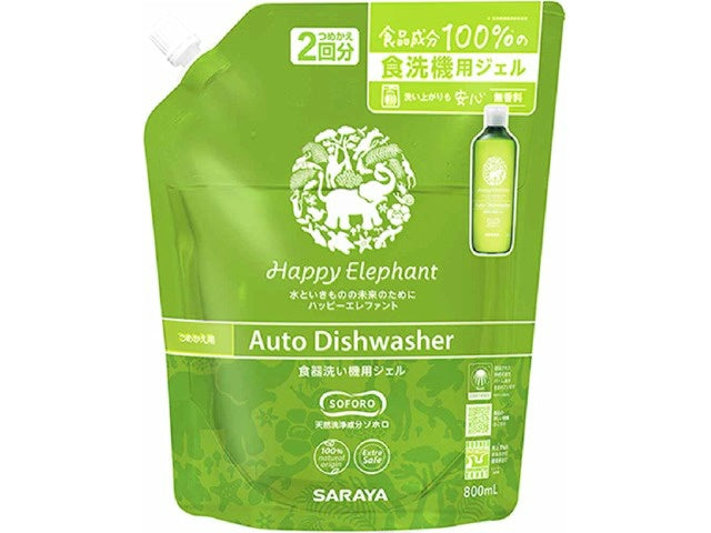 サラヤ ハッピーエレファント食器洗い機用ジェル詰替800mL × 1
