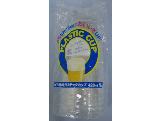 日本デキシー ドルフィン 透明プラカップ420ML 5個 ×1