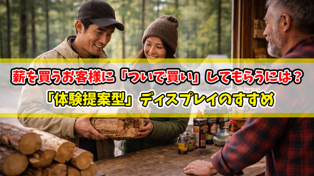 【売店ノウハウ】薪を買うお客様に「ついで買い」してもらうには？「体験提案型」ディスプレイのすすめ