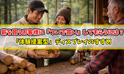 【知恵袋 更新のお知らせ】【売店ノウハウ】薪を買うお客様に「ついで買い」してもらうには？「体験提案型」ディスプレイのすすめ