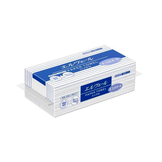 大王製紙 エルヴェール ペーパータオル エコスマート シングル 中判 1袋200枚入　×35