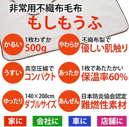 災害備蓄用もしもうふ アルミ圧縮袋入1枚入り　×10袋
