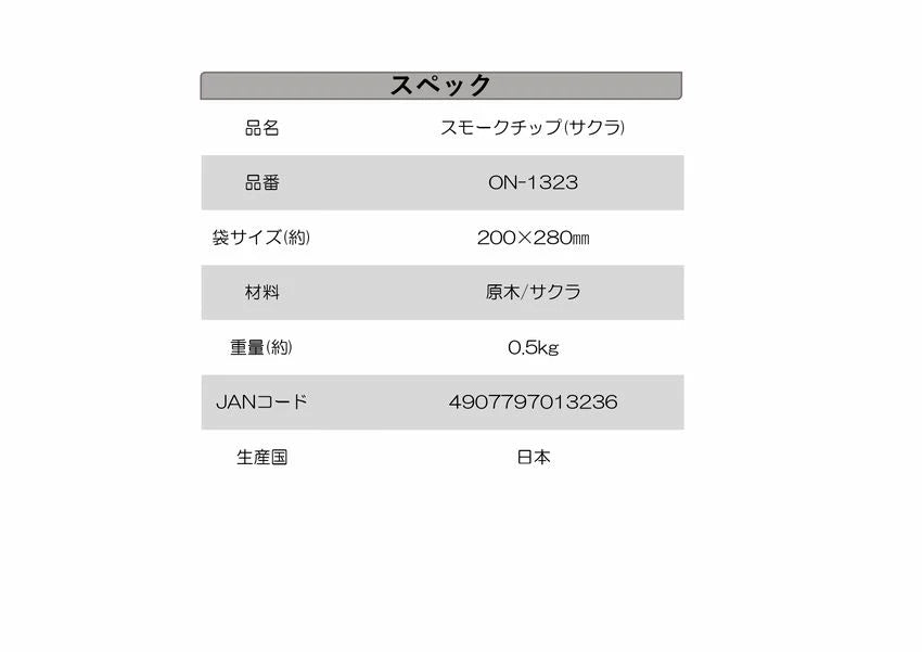 スモークチップ（サクラ）500g　×20