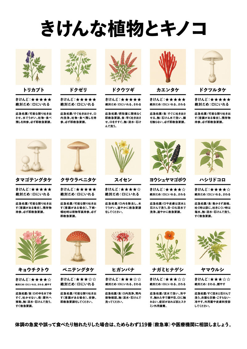 危険生物（植物とキノコ）