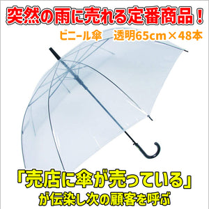 【メーカー取り寄せ品】ビニール傘　透明65cm ×48本