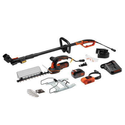 【BLACK＋DECKER】18V 5in1ポールヘッジ ＆芝生バリカン (4.0Ah)