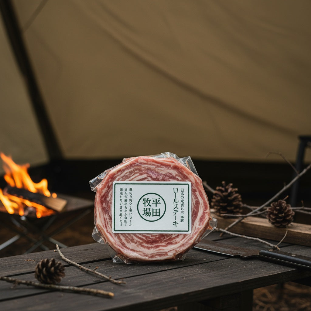 冷凍　日本の米育ち　三元豚 ロールステーキ 1袋75g ×30