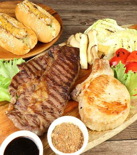 【ご試食用】冷凍　BBQ　ホットドッグ＆お肉セット　VALUE　2人前　460g　×1【10日前発注】