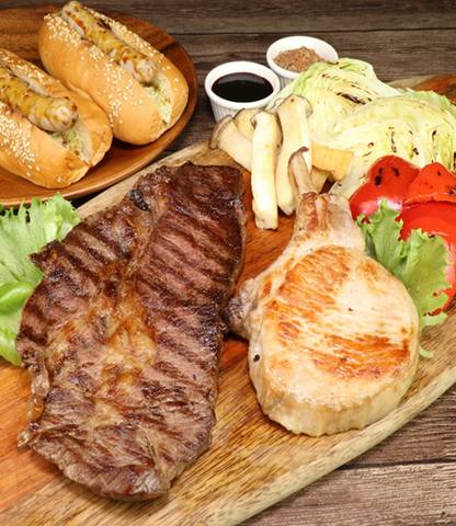 【ご試食用】冷凍　BBQ　ホットドッグ＆お肉セット　VALUE　2人前　460g　×1【10日前発注】