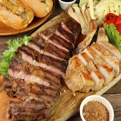 【ご試食用】冷凍　BBQ　ホットドッグ＆お肉セット　VALUE　2人前　460g　×1【10日前発注】