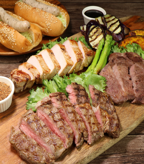 冷凍　BBQ　ホットドッグ＆お肉セット PREMIUM　2人前　550g　×3【10日前発注】