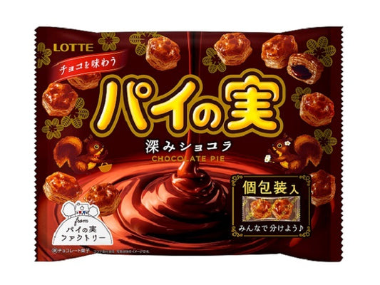 【メーカー取り寄せ品】ロッテ チョコ味わうパイの実深みショコラ 124g  × 18