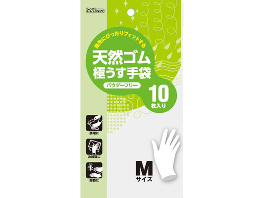 ダンロップホームプロダクツ 天然ゴム極うす手袋 M 10枚　×1